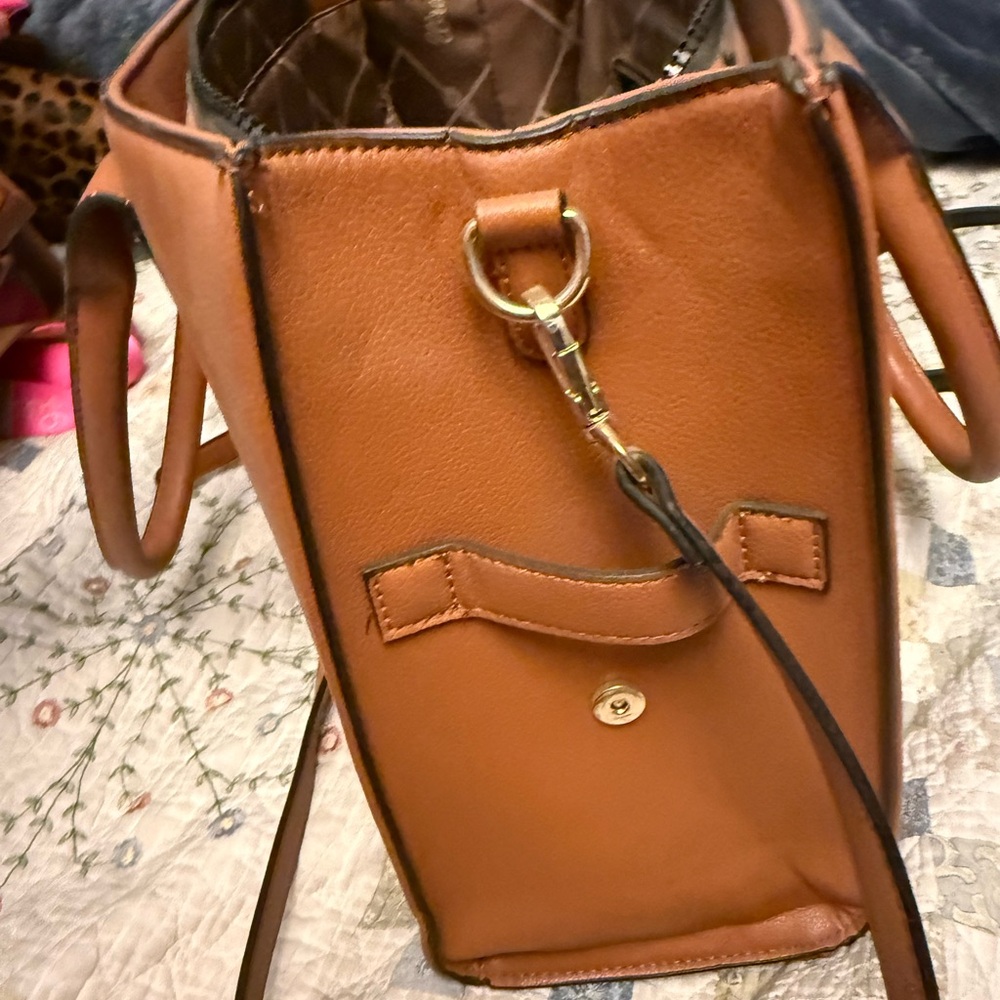 Wrangler Caramel Tan Braided-Trim Tote Large Carry All - Picture 3 of 4